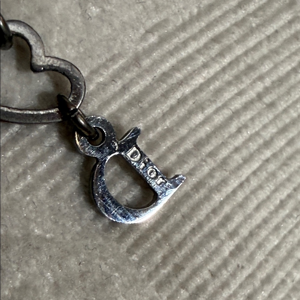 Dior RARE HAWAII HEART ADJUSTABLE reversible Silver Script Necklace - Picture 7 of 12
